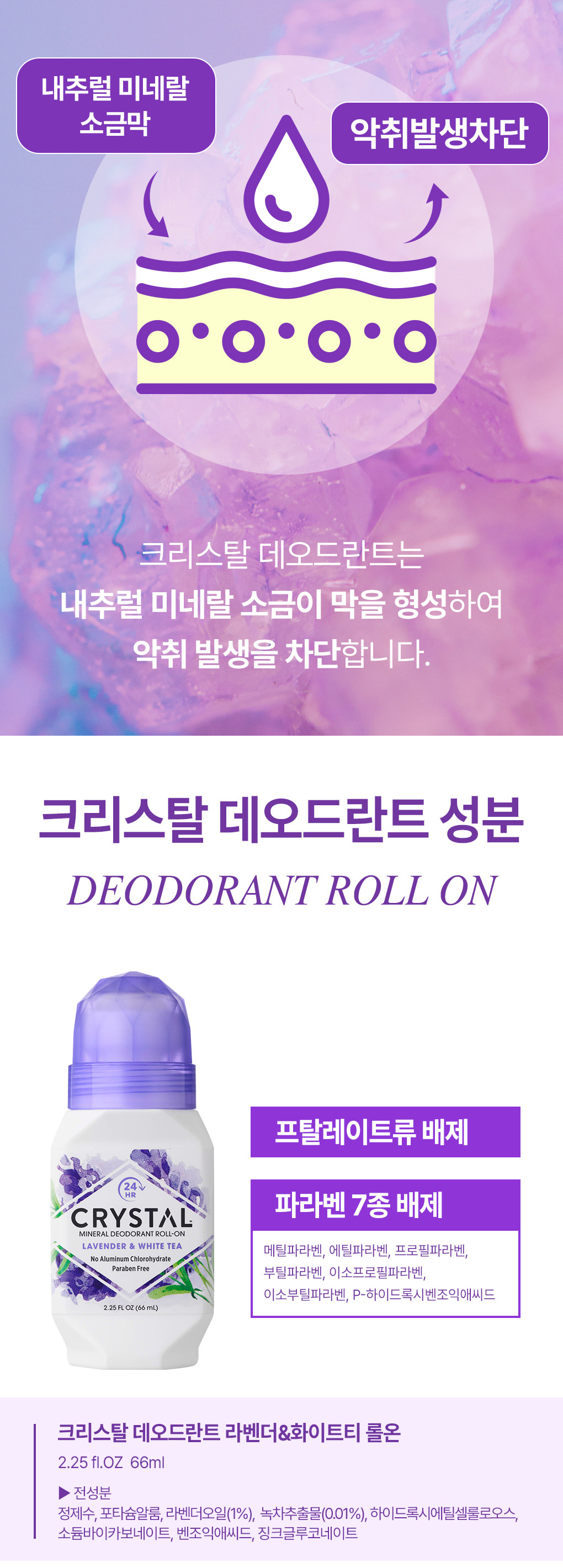 Crystal 止汗滚珠 薰衣草&白茶 66ml source detail 6