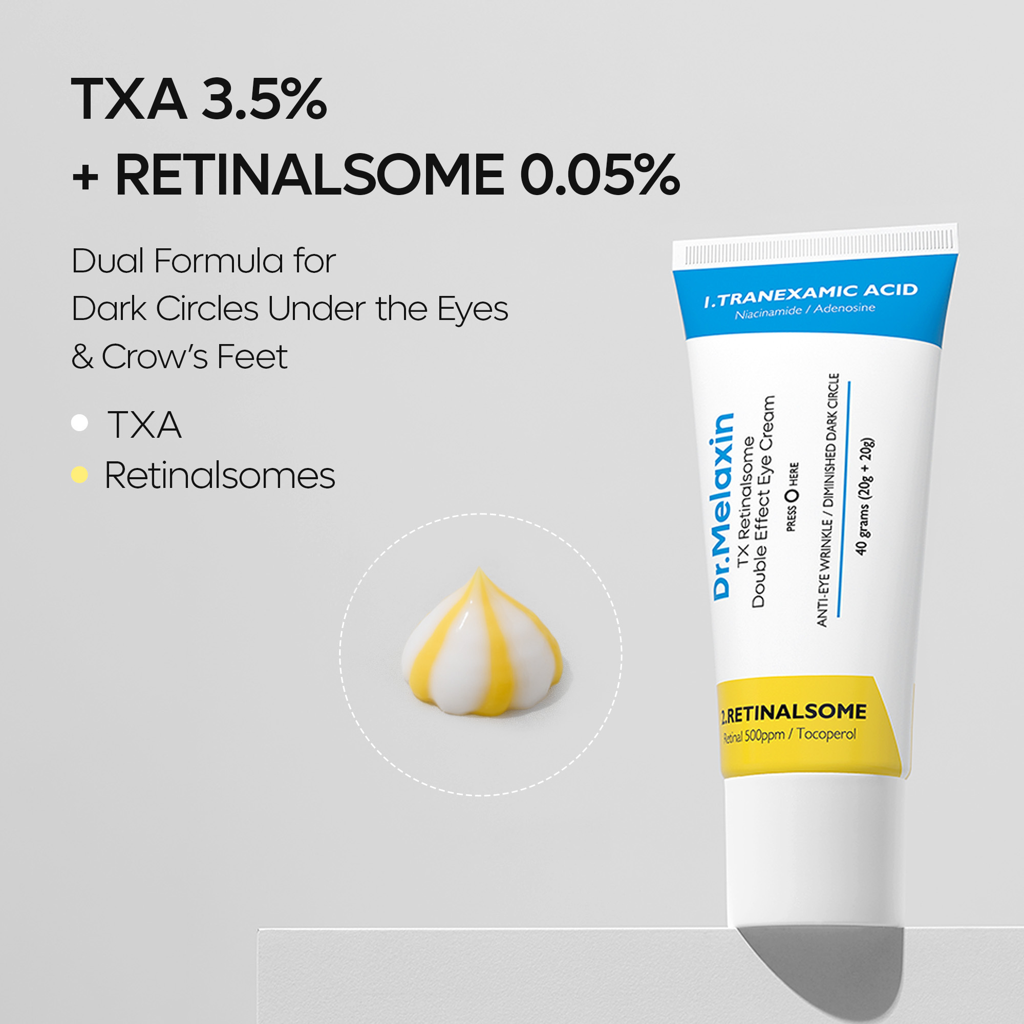 リバイタルライズMGFプラスクリーム 50ml×2個 Dr.Melaxin TX-Retinalsome Double Effect Eye Cream 40g | OLIVE