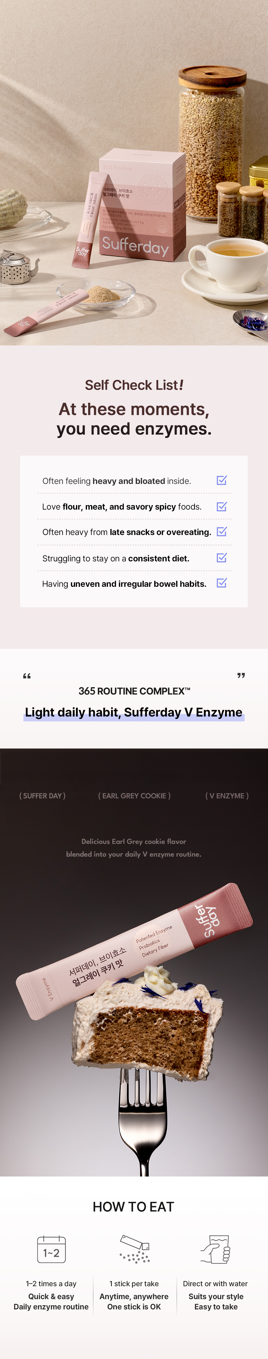 Canteen9 Sufferday, V Enzyme Earl Grey Cookie Flavor 30 Sticks