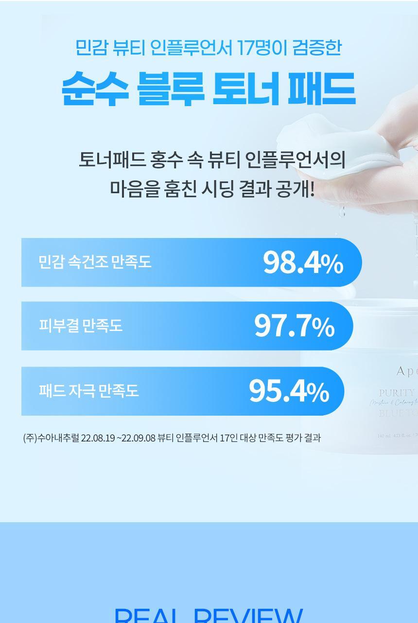 [1st place of water purification / flower purification] Aperité Pure Blue Ice Water Toner Pad 70 sheets