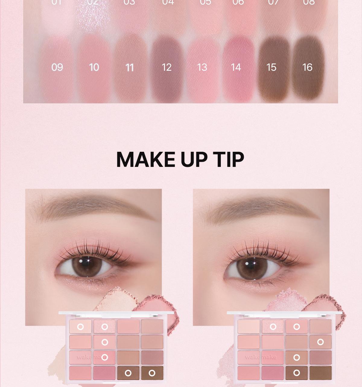 WAKEMAKE Soft Blurring Eye Palette - Palette de fards à paupières coréen
