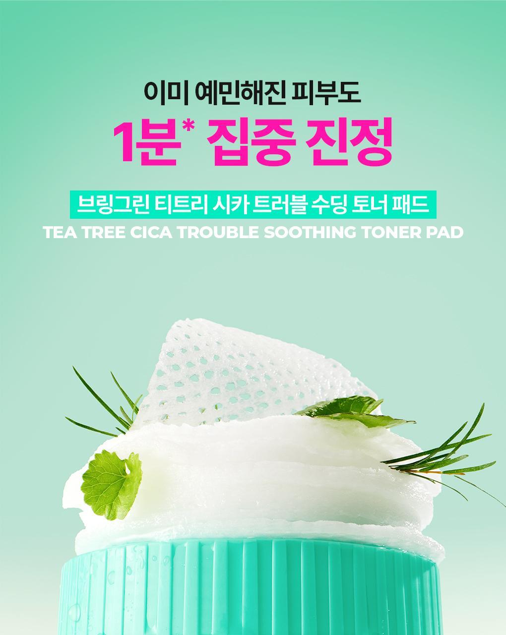 [1Quarter] 90 Bling Green Tea Tree Shika Travel Handing Toner Pads