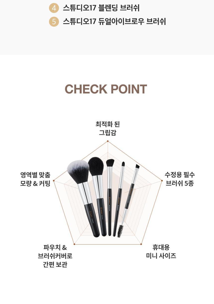 現貨｜Studio 17 Portable Makeup Brush Set 五枝化妝刷套裝連小袋子