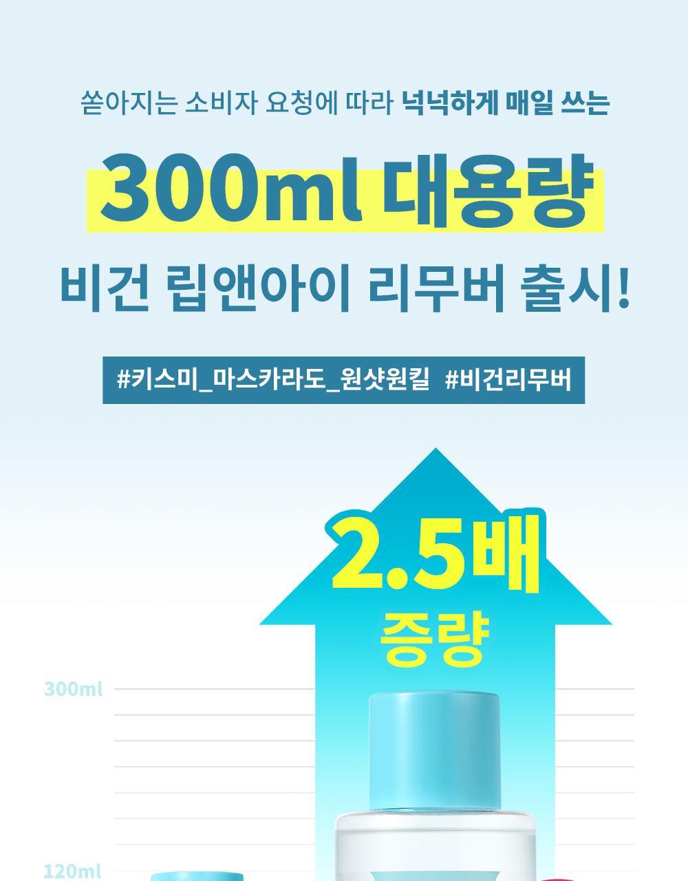Kissme Eye Gentle Off Lip and Eye Remover 300ml
