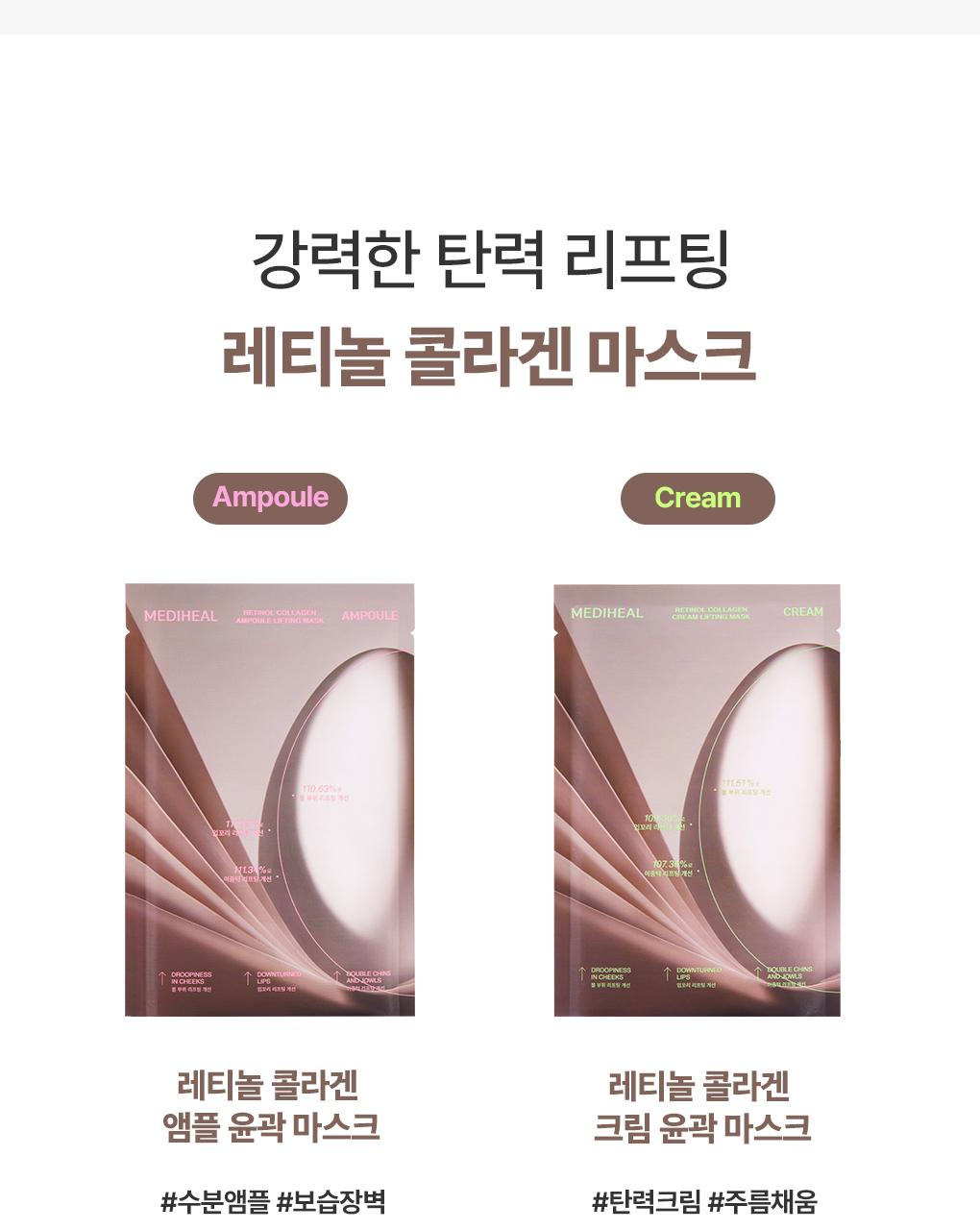 [紧致提拉/1片] Mediheal 视黄醇 胶原蛋白 轮廓面膜 2Jong (安瓶/面霜) source detail 36