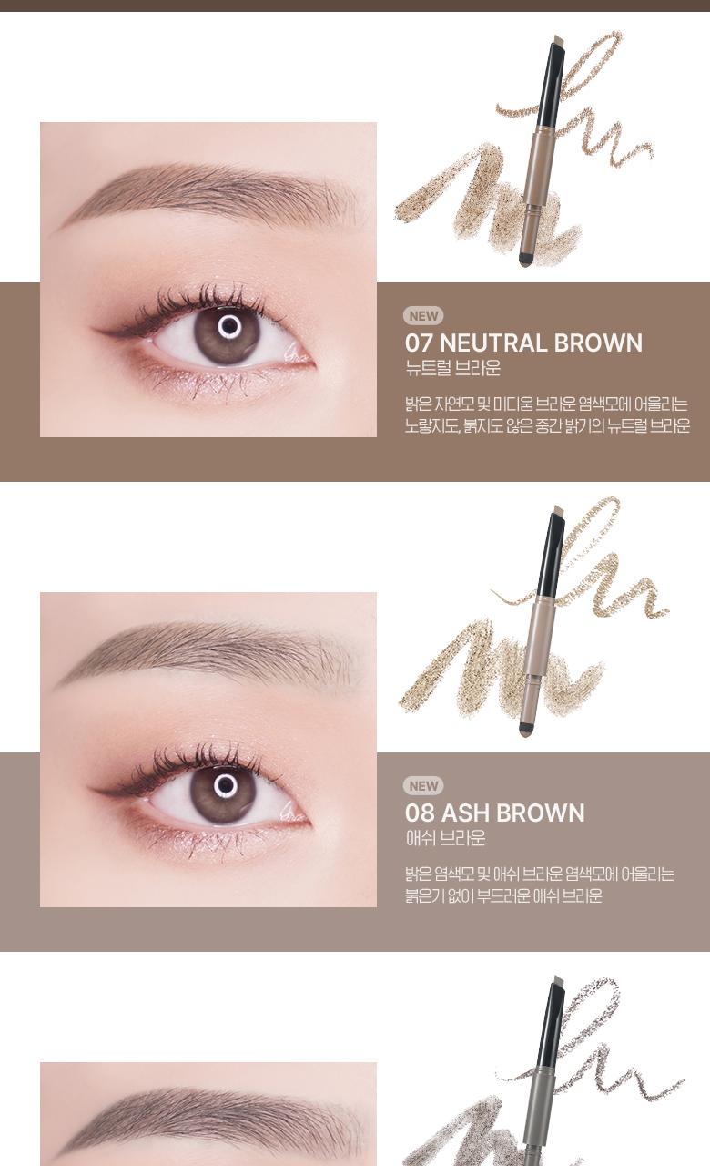 WAKEMAKE Powder Jet Dual Brow - Crayon à sourcils coréen