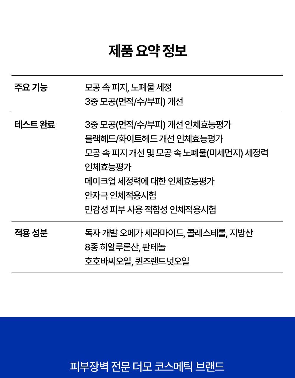 제품 요약 정보
