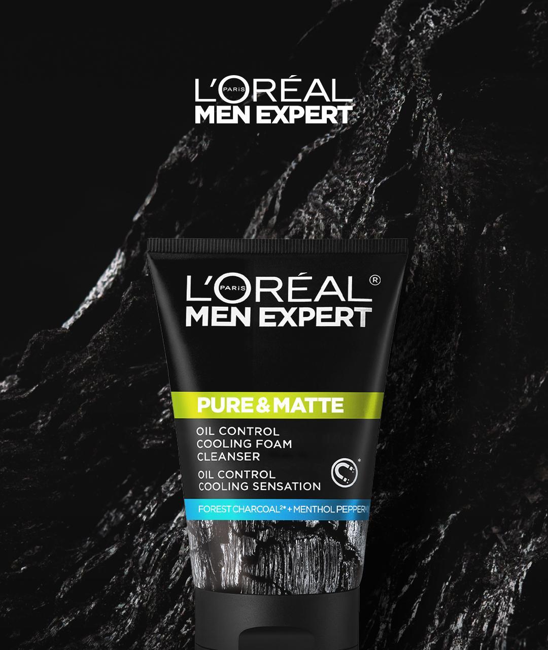L'Oréal Paris Men Pure and Mat Charcoal Powder Cleansing Foam 100ml