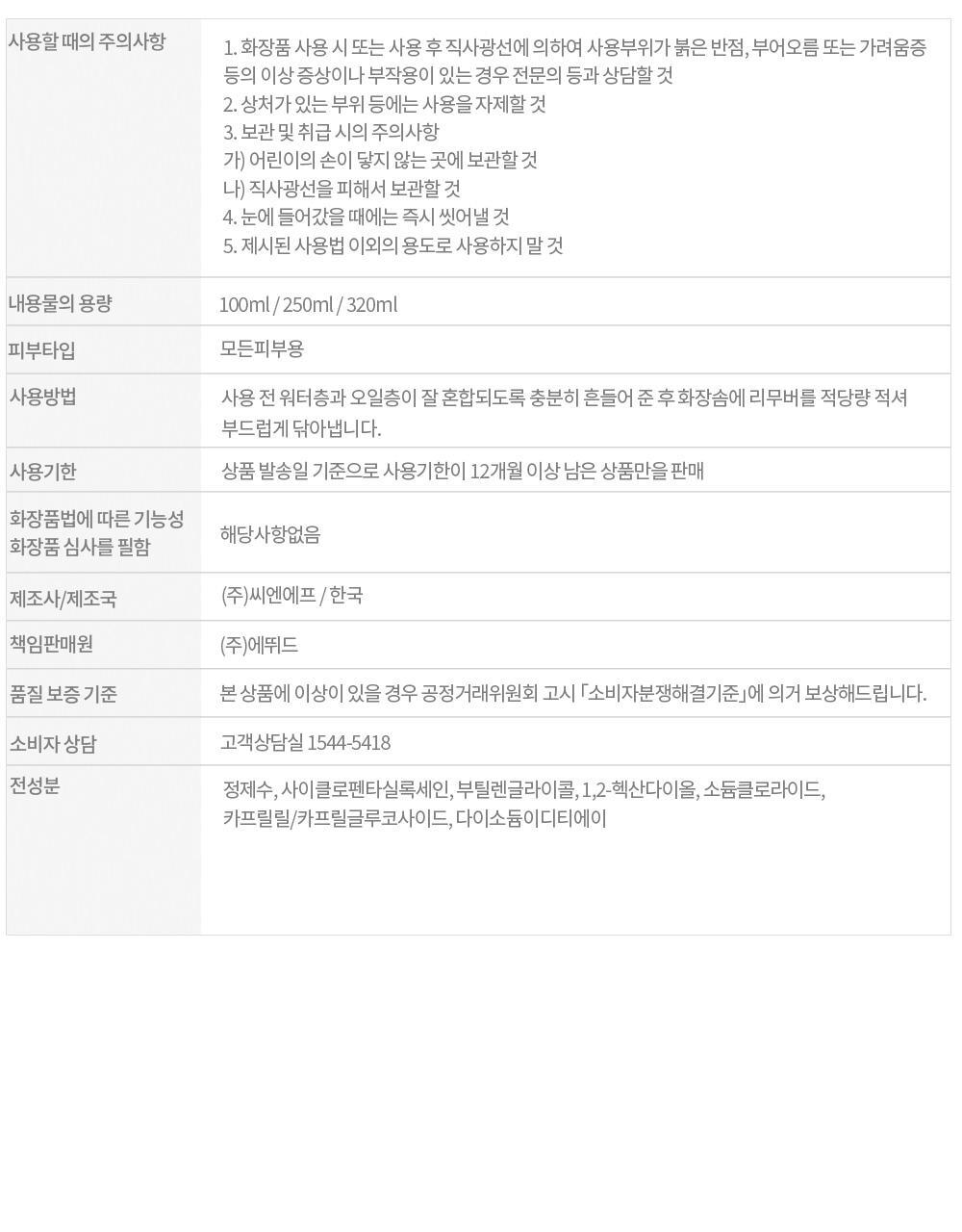 ETUDE Lip and Eye Remover 100ml / 250ml