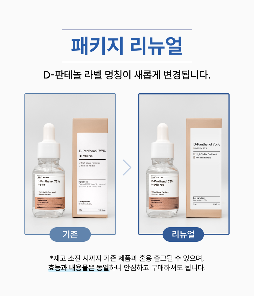 나노레시피 D-Panthenol 75% Ampoule 33g