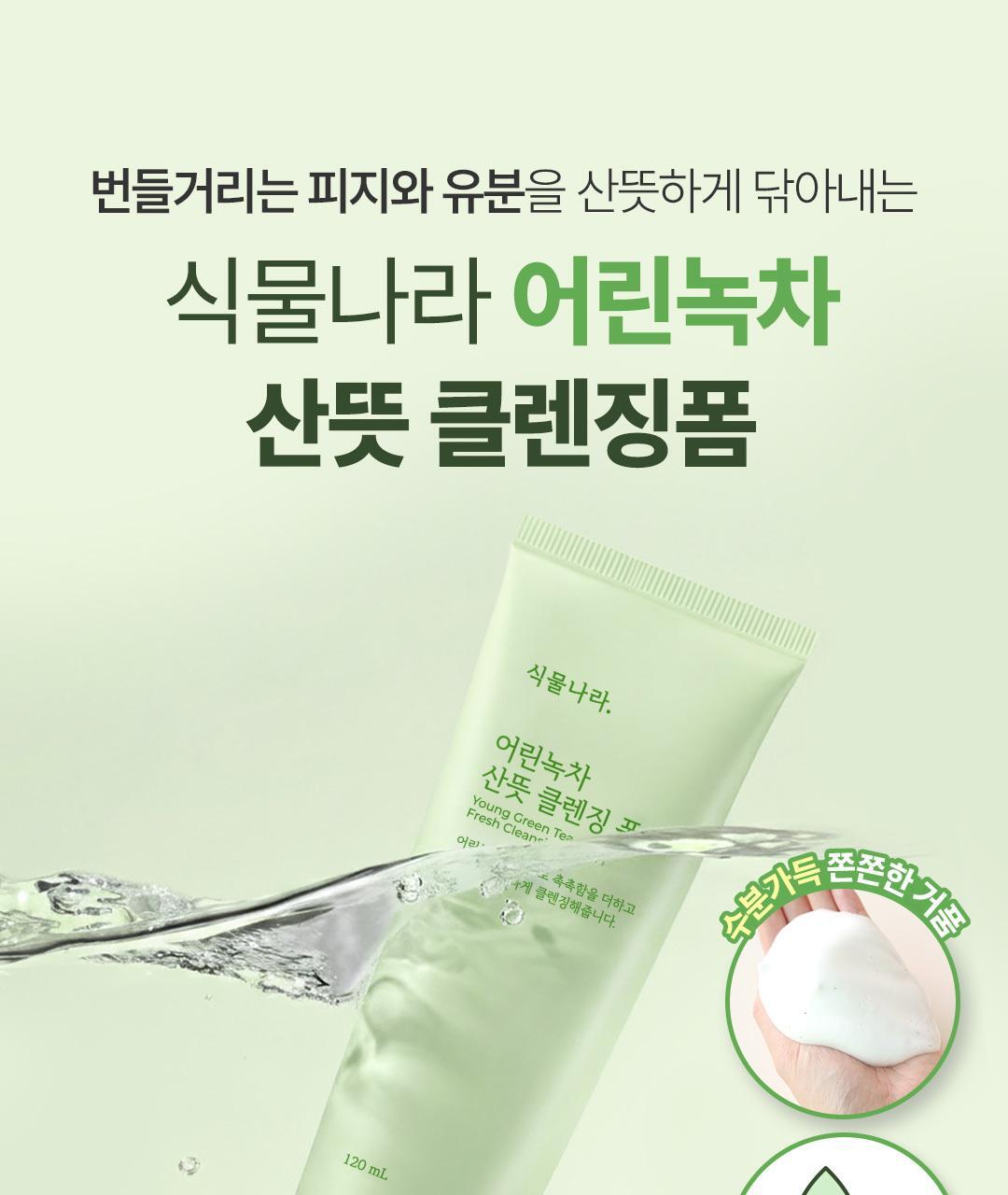 [temperature medicinal foam] plant nakhan green tea cleansing foam 120ml/150ml[single item/1+1plant]