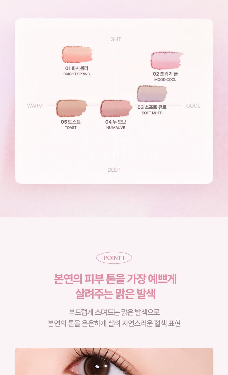 WAKEMAKE Mix Blurring & Sheer Breeze Blusher - Blush coréen