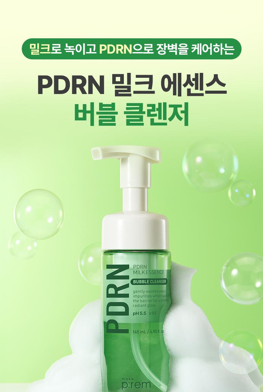 Makeup:prem PDRN Milk Essence Bubble Cleanser 145ml