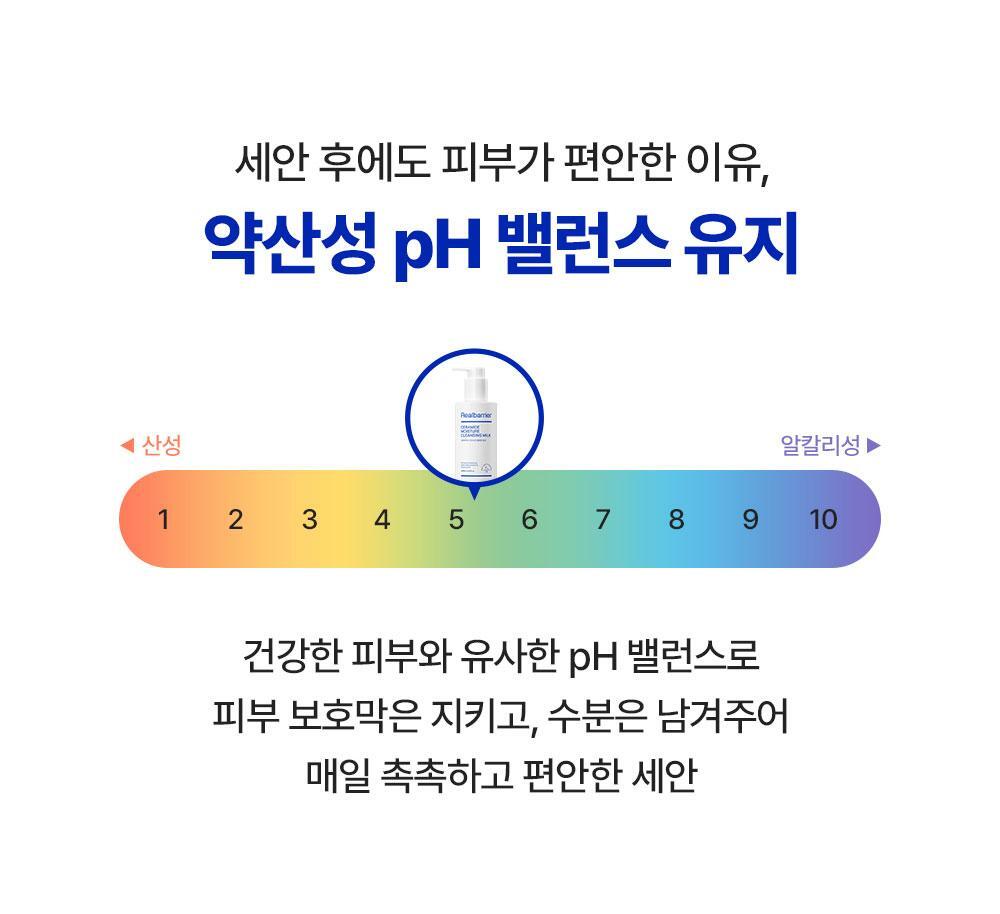 세안 후에도 피부가 편안한 이유, 약산성 pH 밸런스 유지