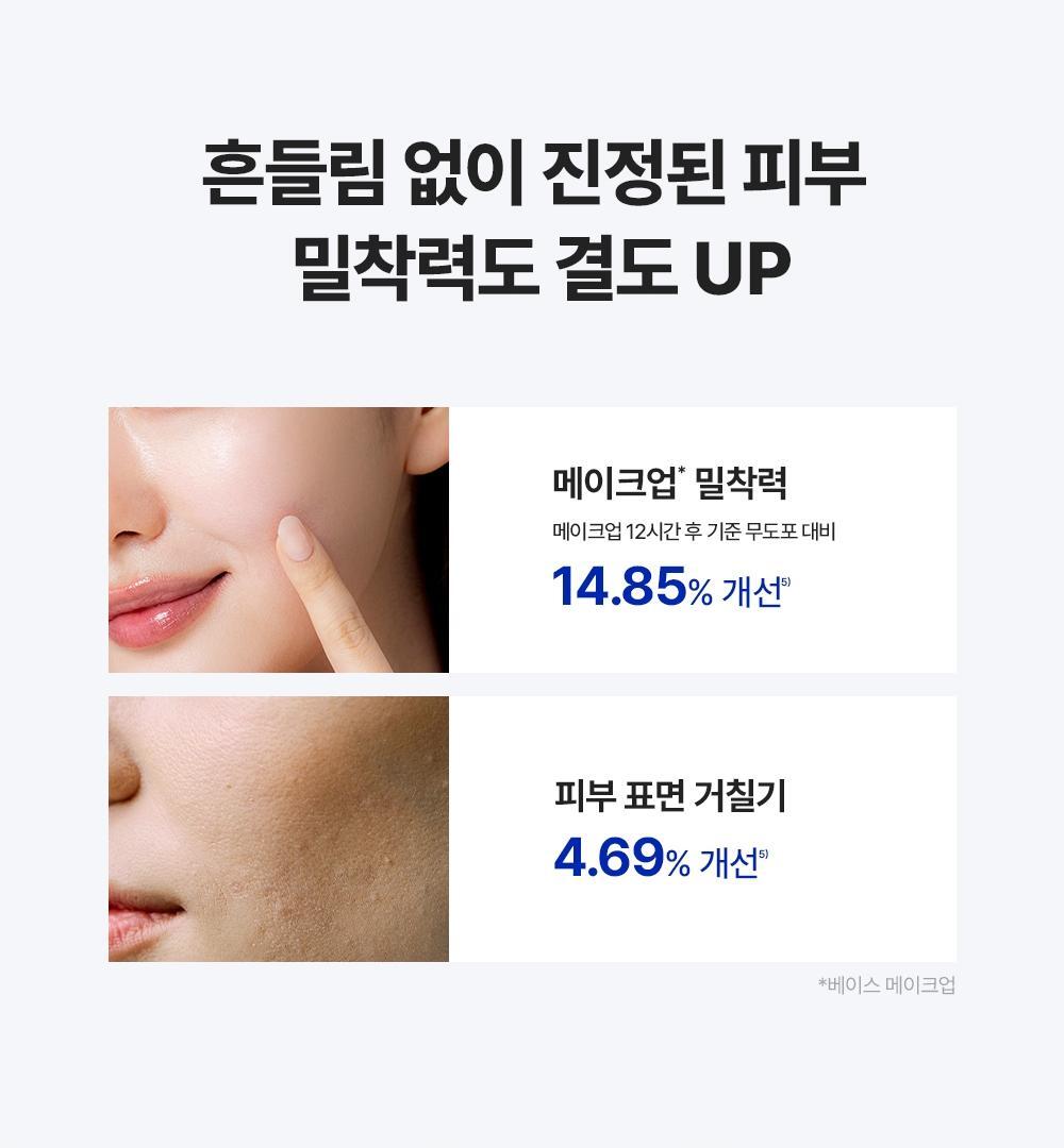 흔들림 없이 진정된 피부 밀착력도 결도 UP
