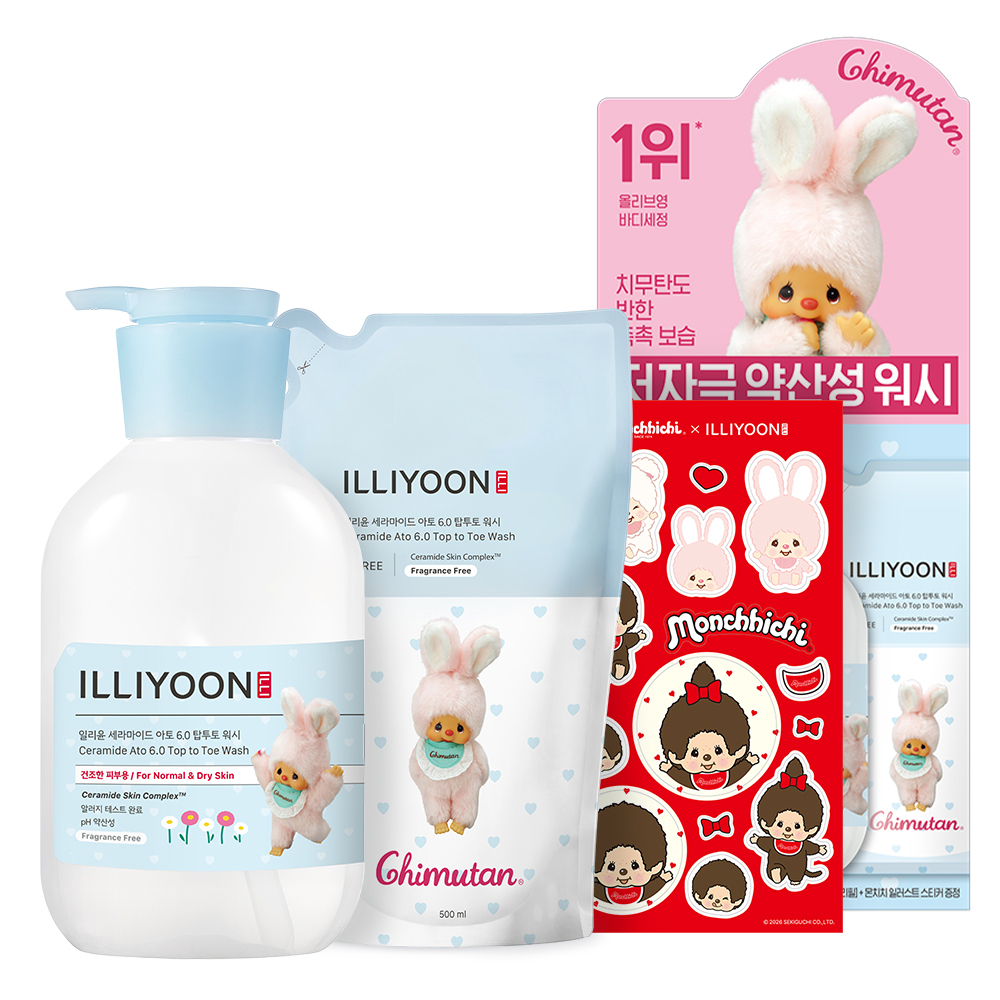 일리윤 세라마이드 아토6.0 탑투토워시 몬치치 에디션(500ml+500ml리필+한정굿즈 기획)
