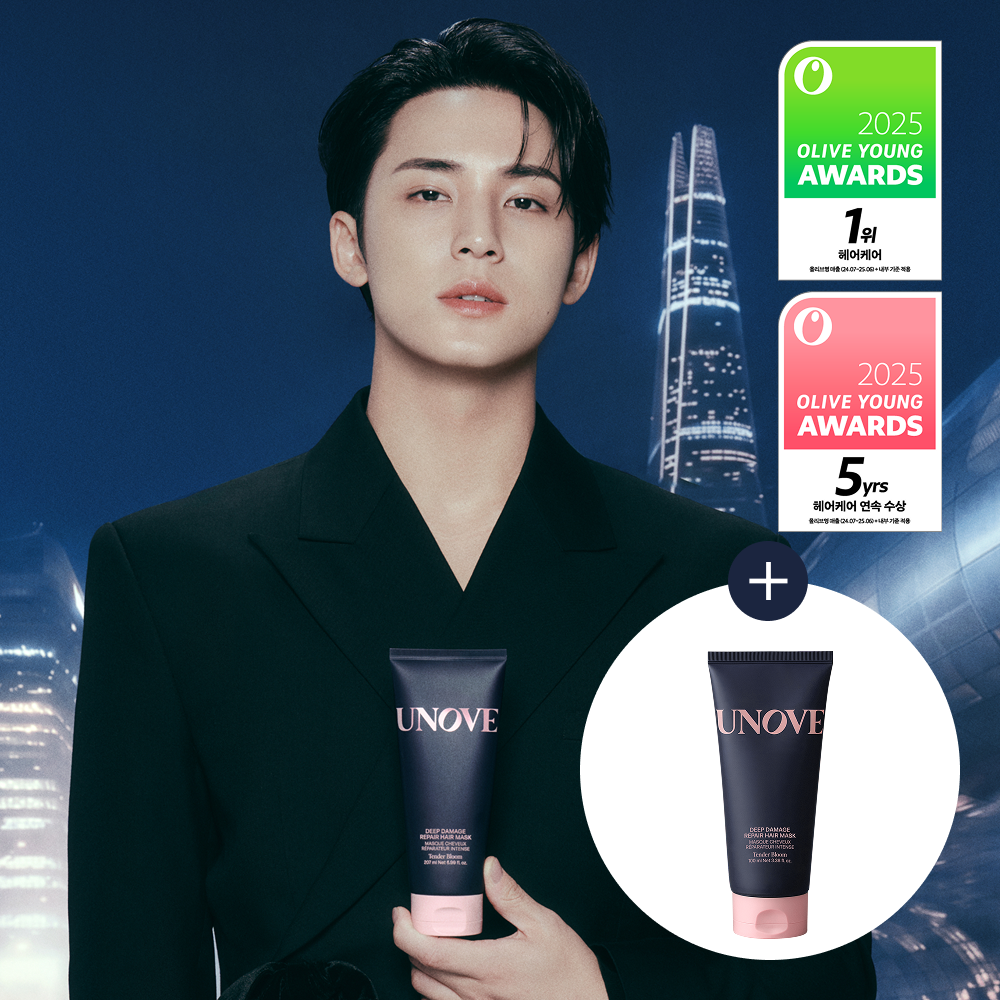 UNOVE Deep Damage Hair Mask (Hair Treatment) Tender Bloom 207ml Set (+100ml)