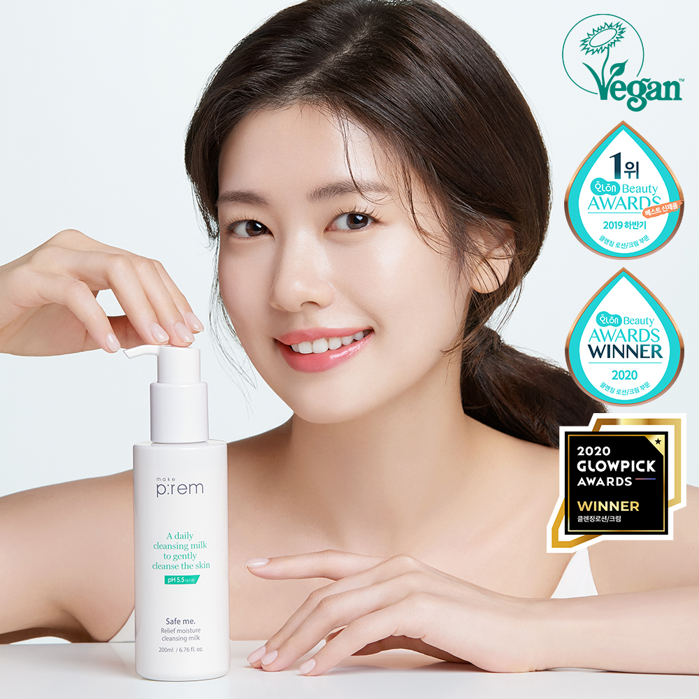 Olive Young 替换装企划 Mi 舒缓 保湿 洁面牛奶 套装 200ml+100ml 替换装 商品图