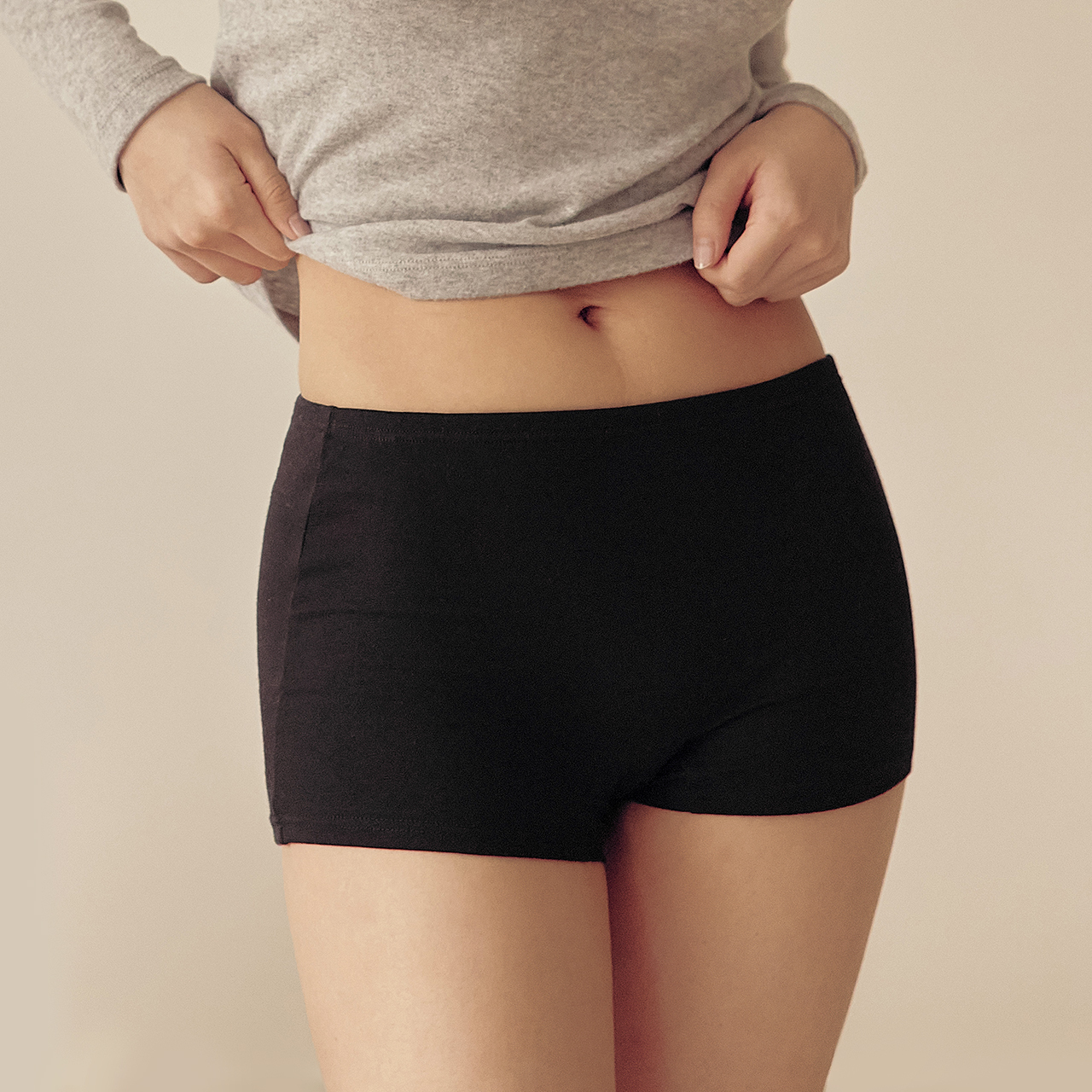 마른파이브 에어코튼 사각드로즈 네모 위생팬티 (스킨, 블랙, 그레이)