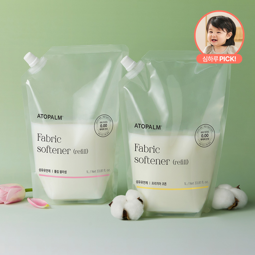 아토팜 섬유유연제 1000ml 리필 2종 택1(프리지아코튼/튤립블라썸)