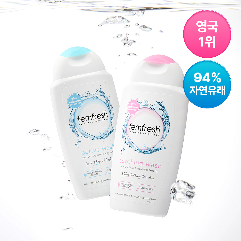 [보습/저자극/진정] 펨프레쉬 여성청결제 250ml 2종 택1(수딩워시,액티브워시)