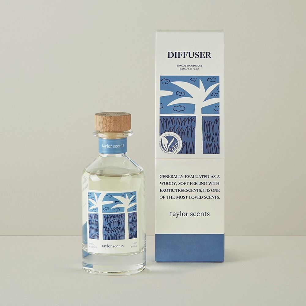 테일러센츠 비건 디퓨저 150ml 2종 택1 (샌달우드모스/일랑일랑허브)