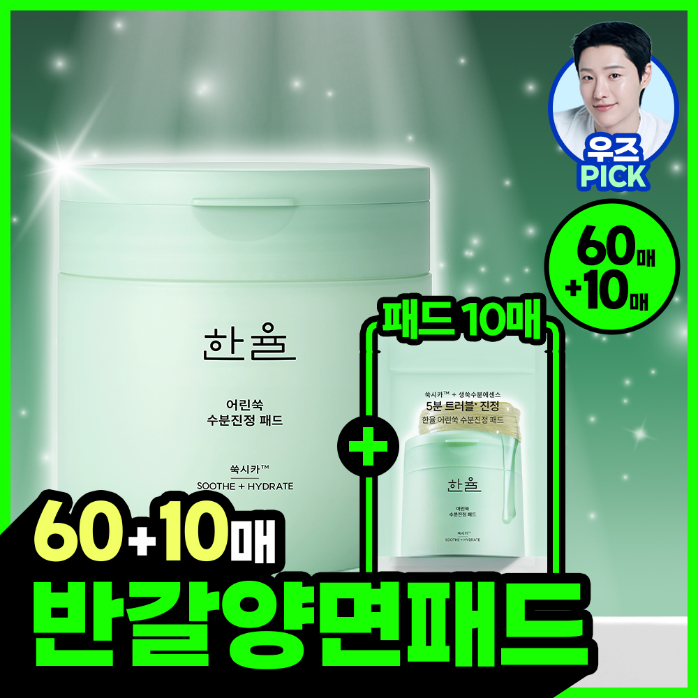 Hanyul Artemisia 5-Minute Trouble Soothing Pads 60+10 sheets (Artemisia Pads)