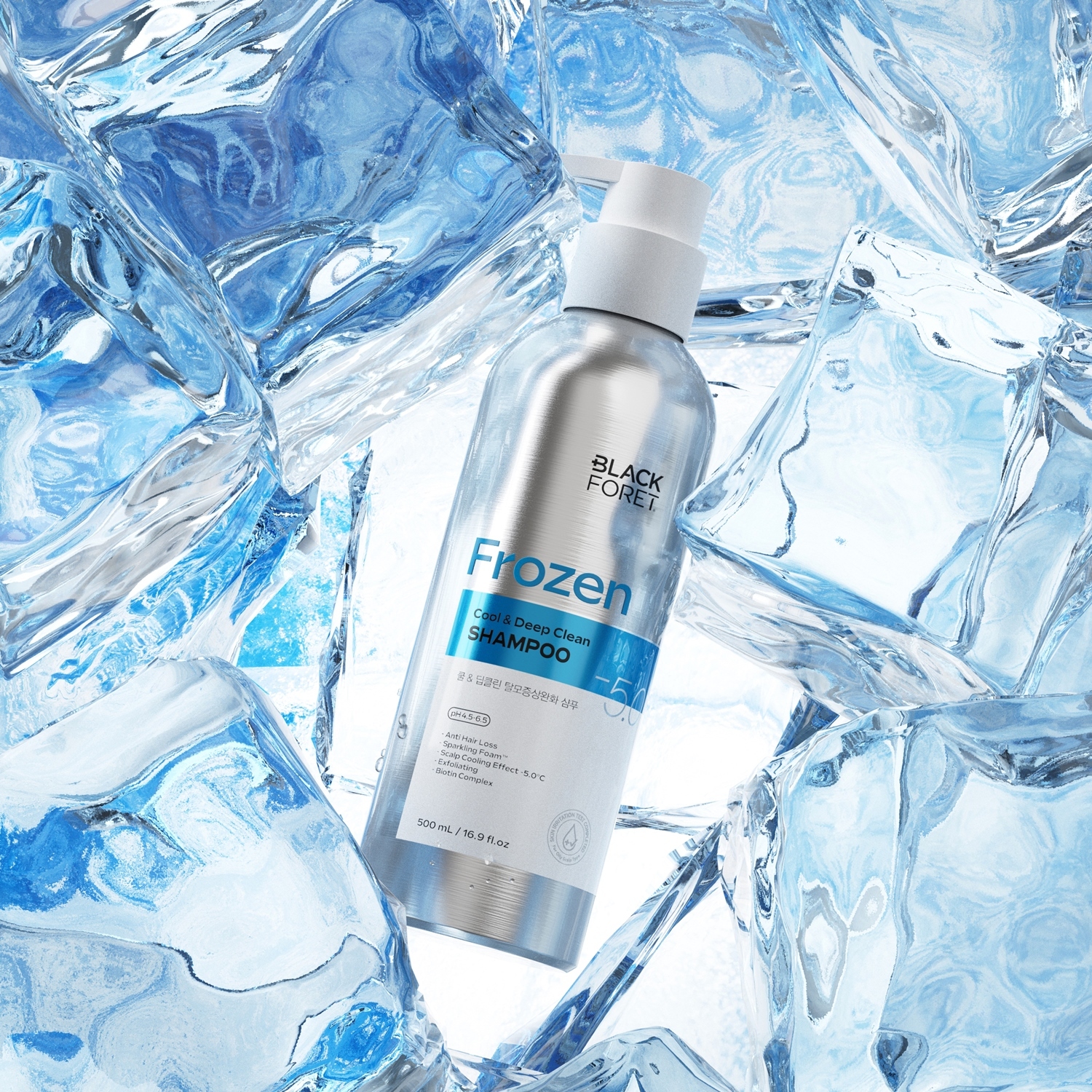 Black Foret Frozen Hair Loss Symptoms Relief Shampoo 500ml Choose 1 of 2 types (Cool & Deep Clean, Scalp Strengthening & Balance)