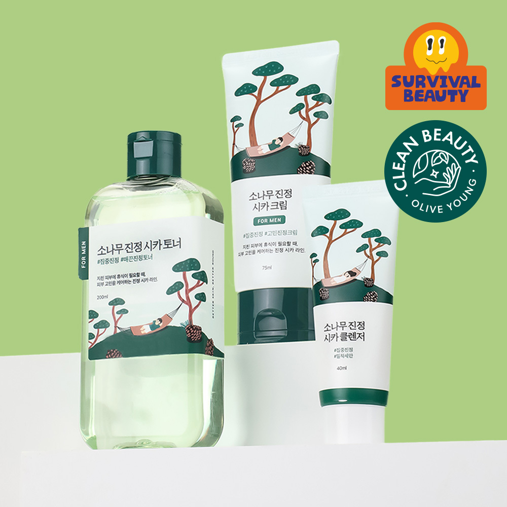라운드랩 포 맨 소나무 토너/크림 2종 기획(+진정 클렌저 40ml 증정)