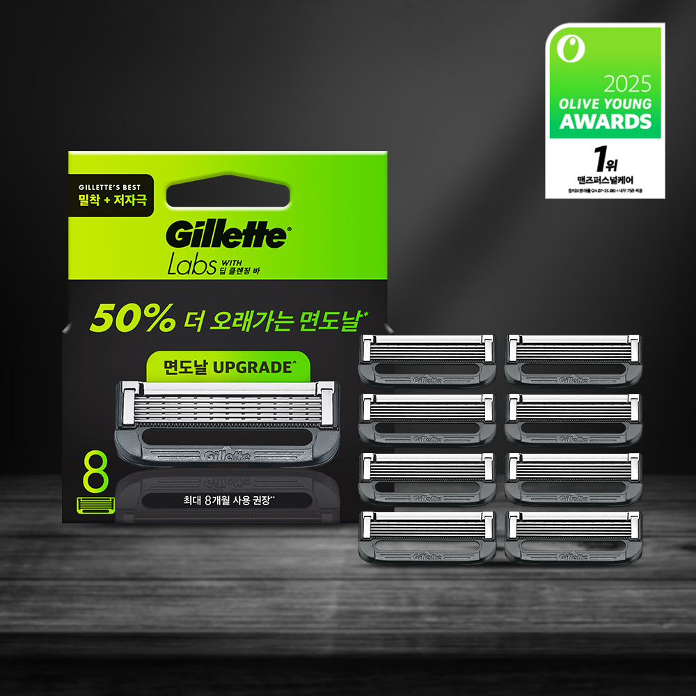 질레트 랩스 딥클렌징바 면도날 8개입