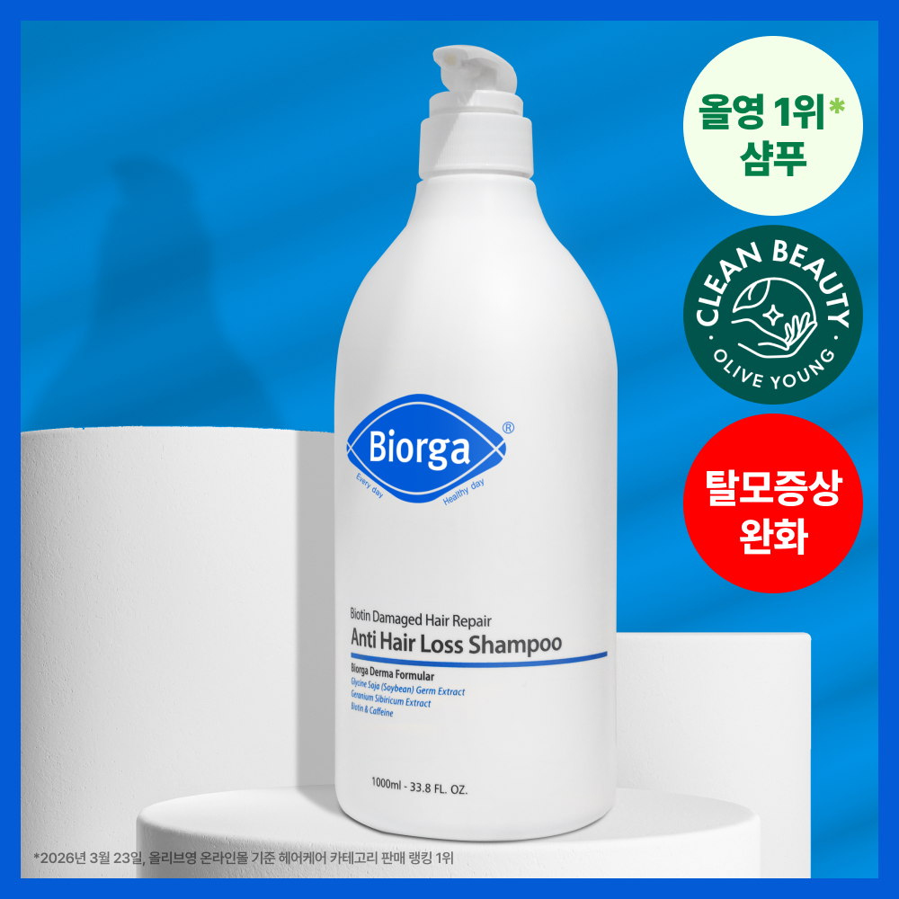 Bioga Biotin Damaged Hair Improvement Hair Loss Relief Shampoo Dried Bean Embryo 1000ml