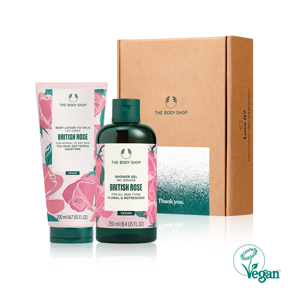 The Body Shop British Rose Body Care 2-piece Set (Shower Gel 250ml + Body Lotion 200ml)