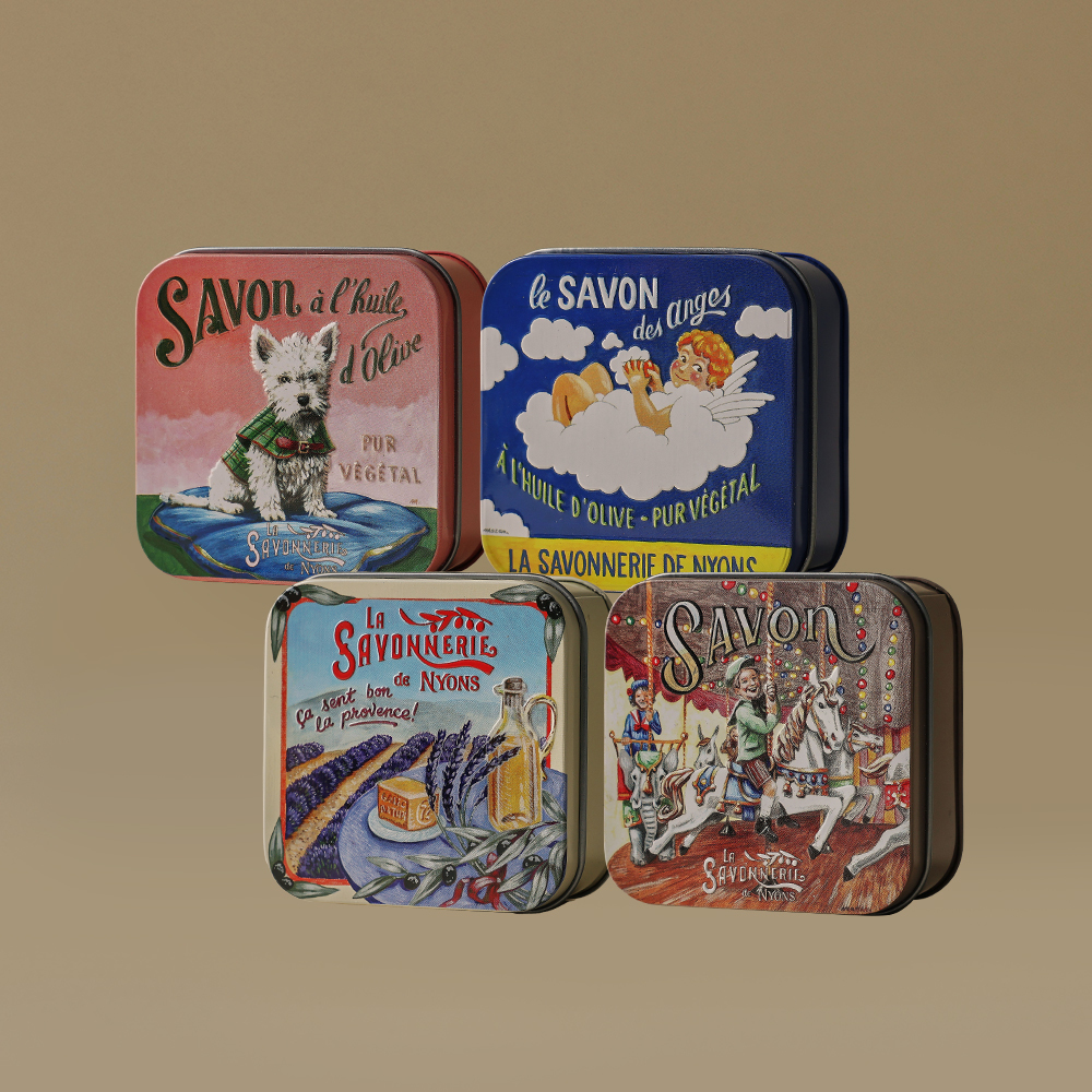 LaSavonne Lid Nion Perfume Soap Tin Case 100g 4 types, choose 1 (Lavender/Rose/Vervain/Cotton Flower)