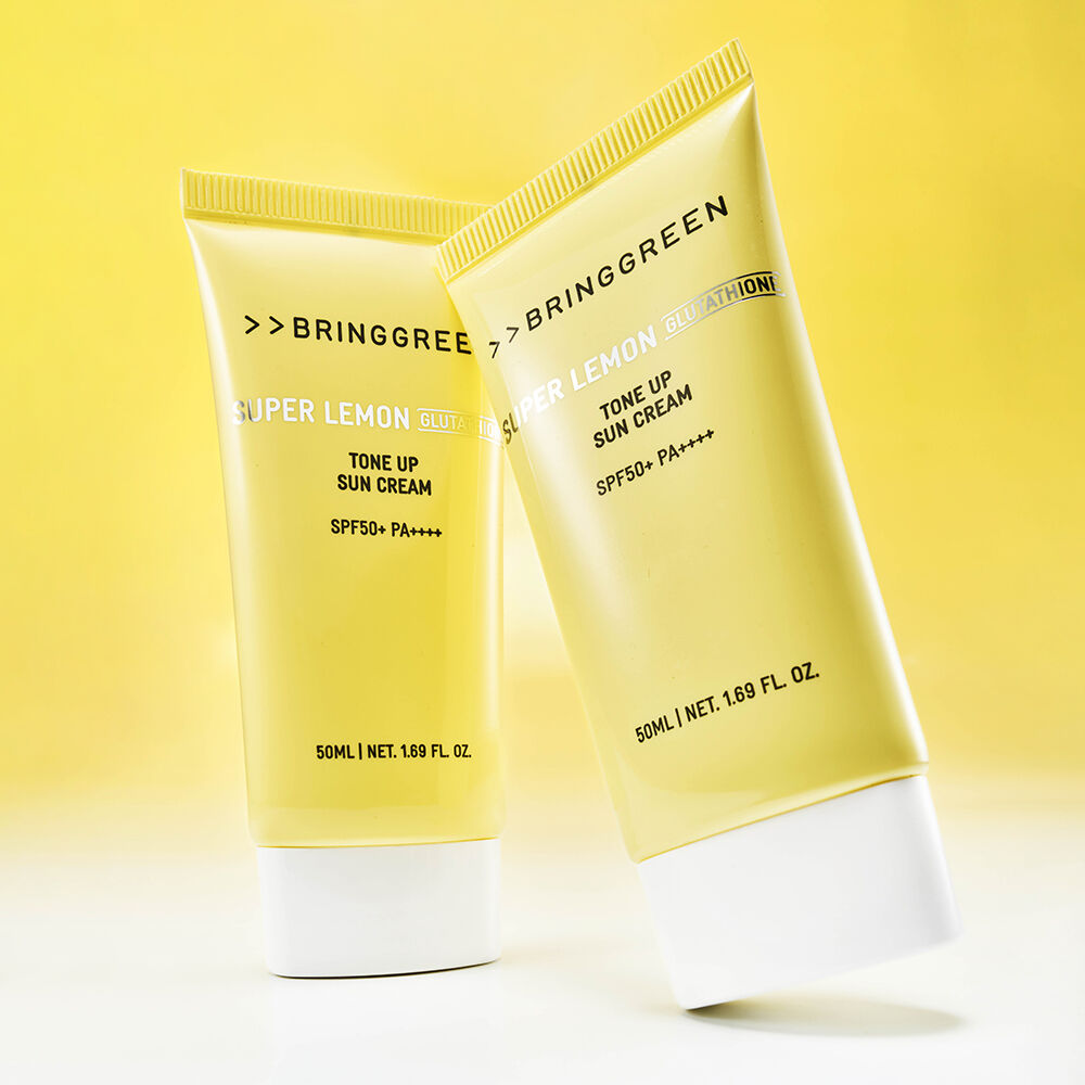 BRINGGREEN Super Lemon Glutathione Tone Up Sun Cream 50ml 1+1 Set