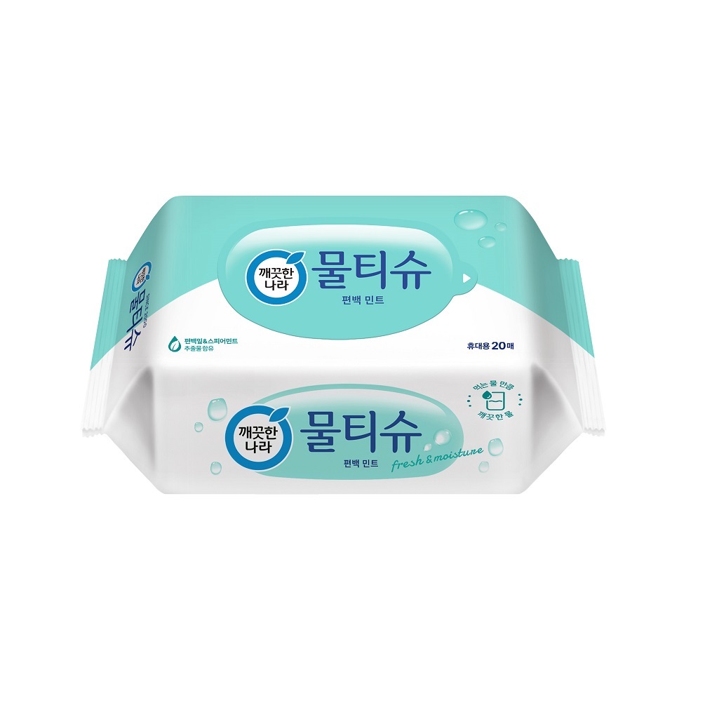 깨끗한나라 물티슈 편백 민트 휴대용 20매