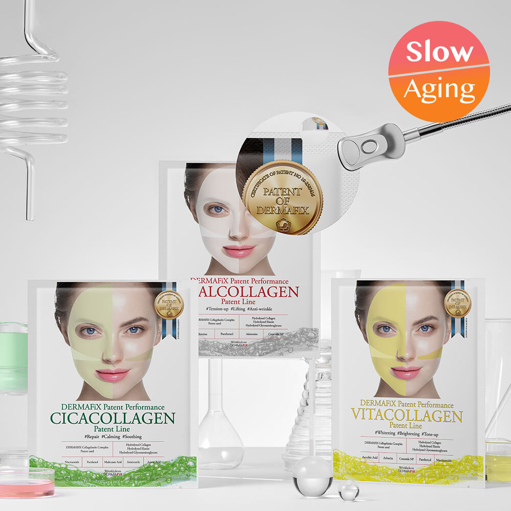 Dermafix patent collagen mask pack (2 sheets) (choose 1 of 3 types)