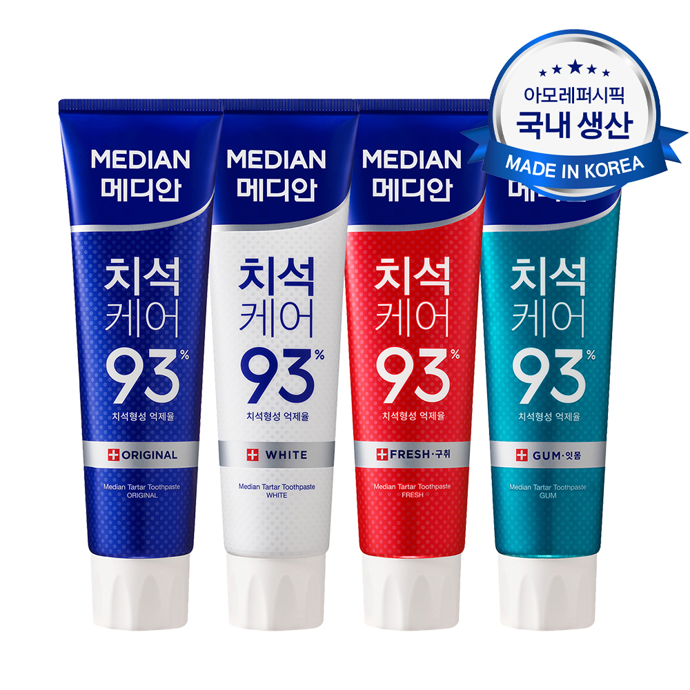 [대용량 / 불소 포함] 메디안 치석케어 오리지널/화이트/잇몸/구취 치약 3개입