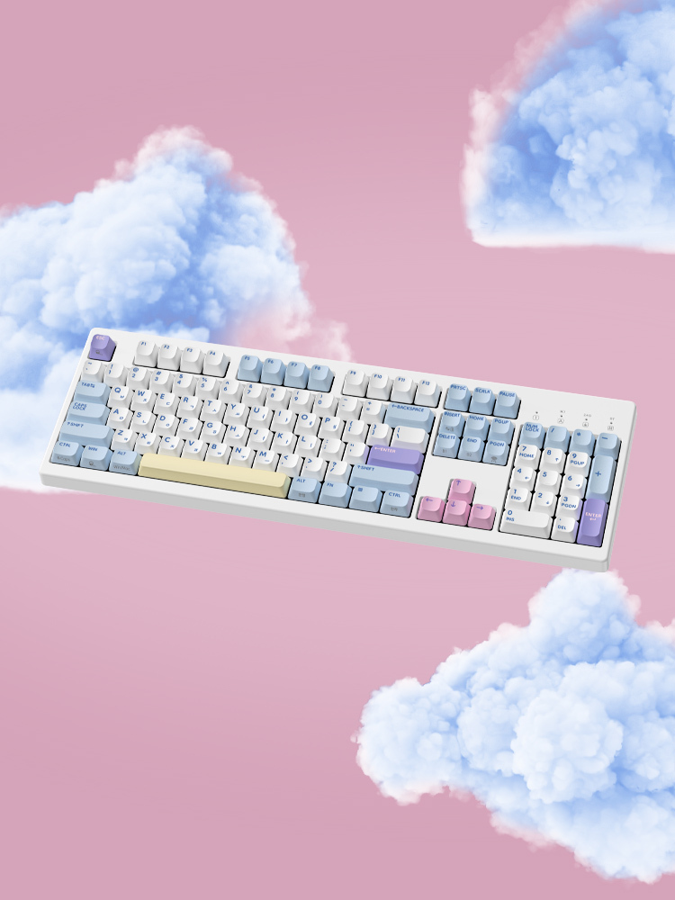 한성컴퓨터 TFG Cloud CF 3모드 듀얼가스켓 저소음 기계식키보드 (코튼캔디)
