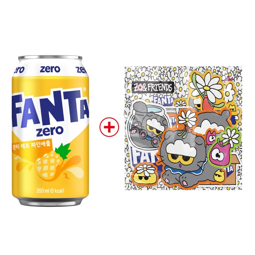 환타 제로 파인 350ml 24입 + 조앤프렌즈 스티커A