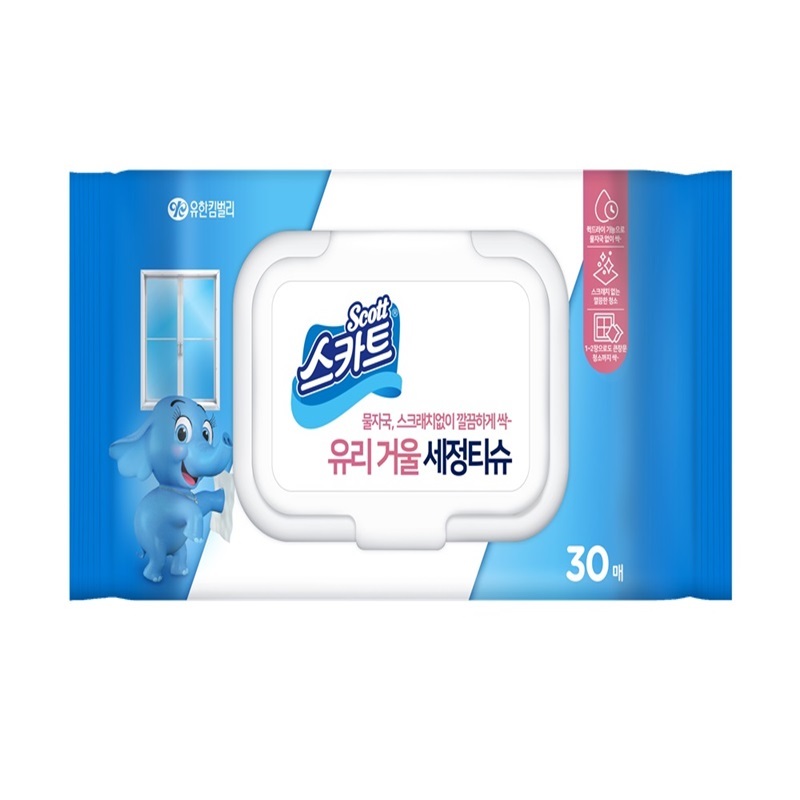 스카트 유리거울 세정티슈 30매