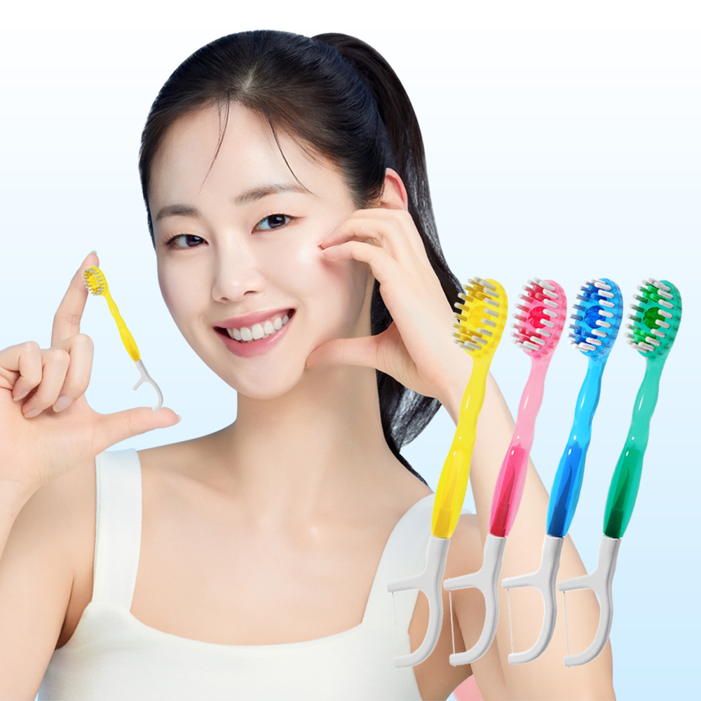 [올인원 만능 여행템] HR 메디컬 퀵클린 Waterless 일회용 미니칫솔 3종 택1 (민트/애플민트/딸기/레몬민트)