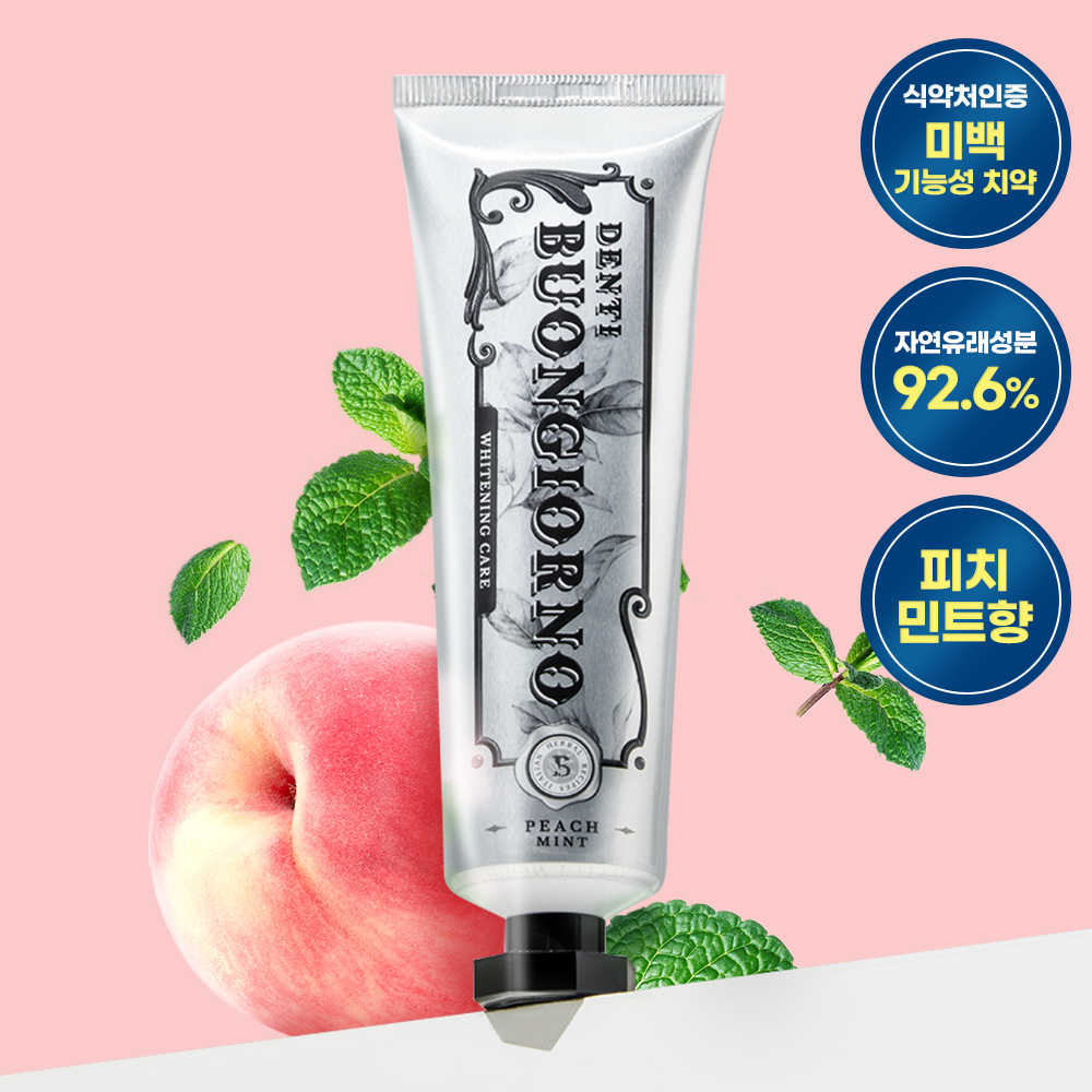 [NEW] 덴티본조르노 피치 민트향 미백치약 100g