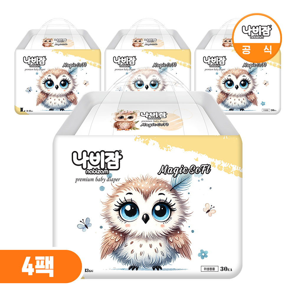 나비잠 기저귀 매직소프트 팬티 4팩 3종 택 1
