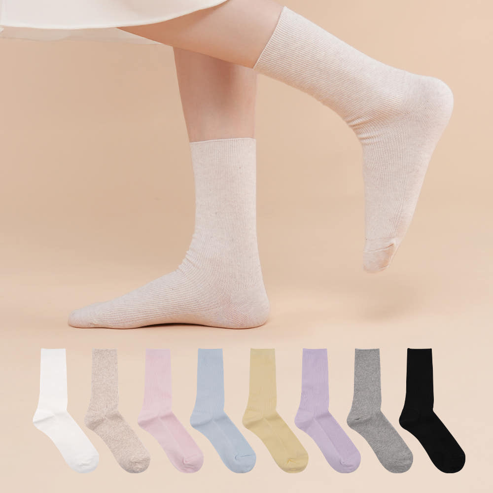 삭피엔스 발목이 가늘어 보이는 컬러 골지 여성 양말 5켤레 3colors (숏/롱)