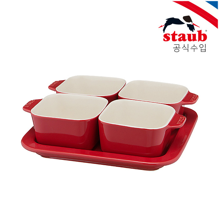 [스타우브] 세라믹 사각서빙세트 체리 5P ST40511-119