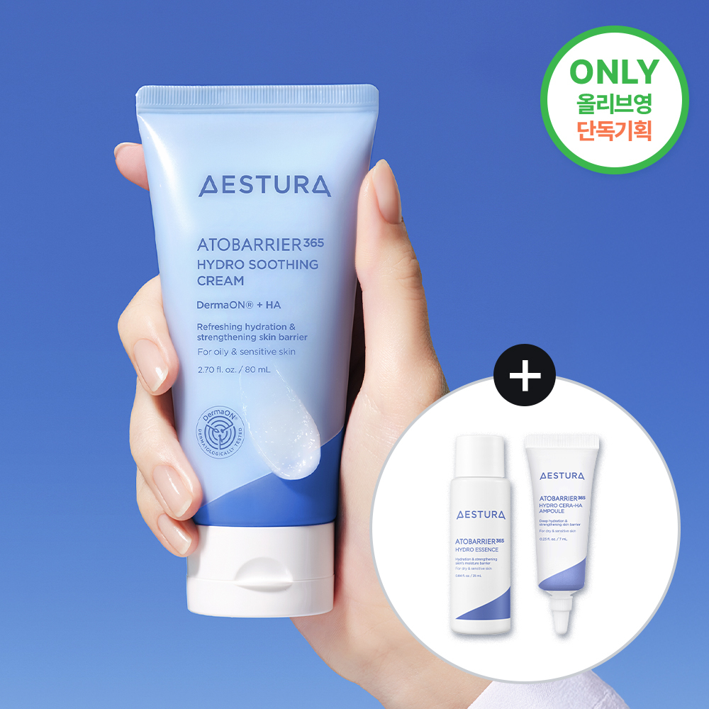 Olive Young 升级/独家 Aestura 365 水润 舒缓面霜 80ml 套装 爽肤水25ml+洁面泡沫30g
