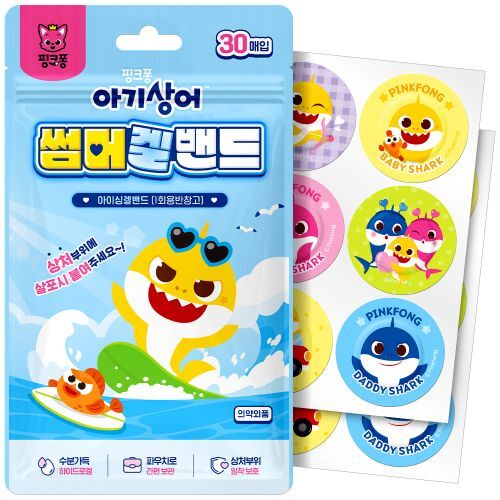 아텍스 핑크퐁 아기상어 썸머겔밴드 30매