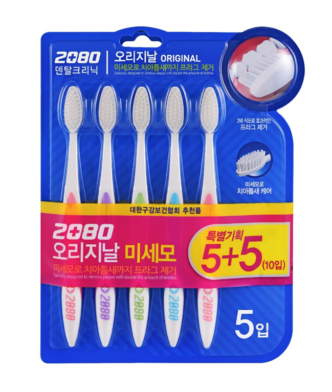 [대용량] 2080 오리지날 칫솔 미세모/탄력모 5+5입