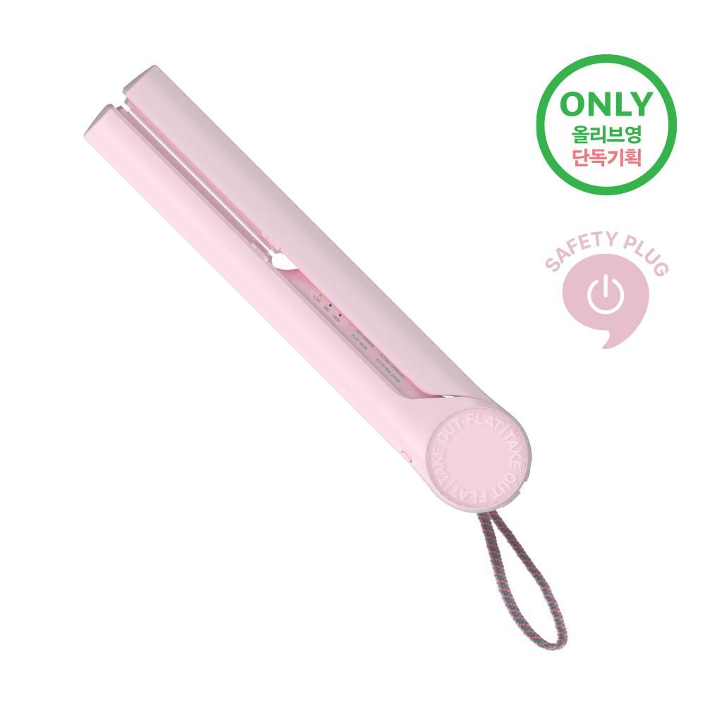 UNIX Take Out Cordless Curling Iron UCI-A4020N Flat Pink (Renewal 2606)