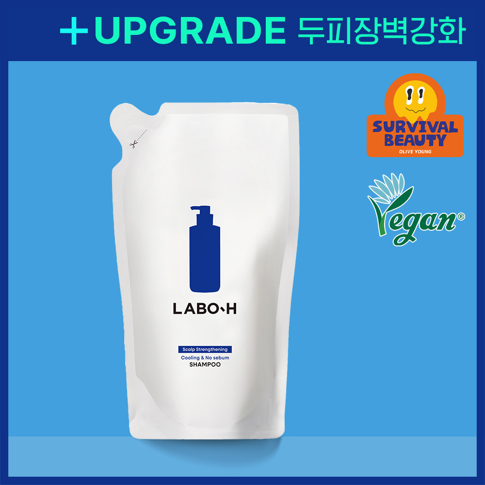라보에이치 두피강화클리닉 두피쿨링&노세범 샴푸 리필팩 400ml
